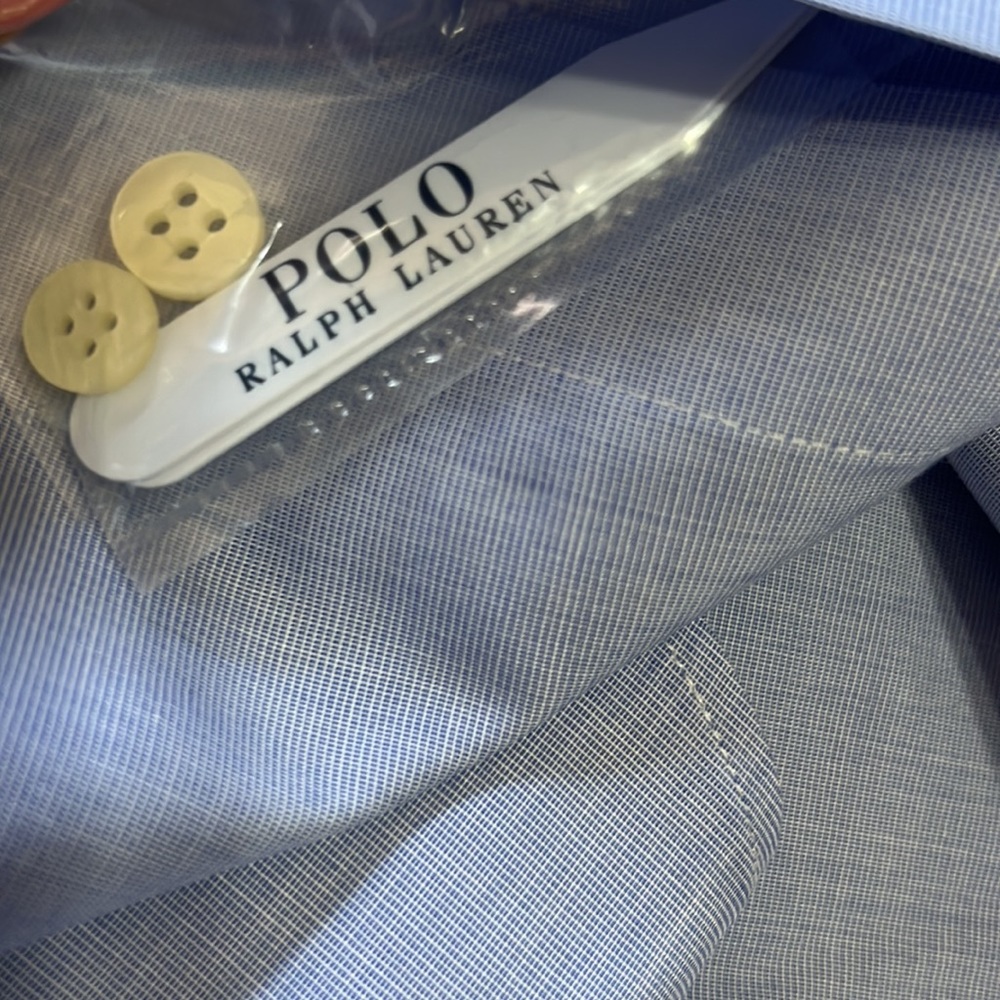 (241)New Mens long sleeve casual shirt by Polo Ralph Lauren. Size 17-32/33. Blue - Picture 8 of 8